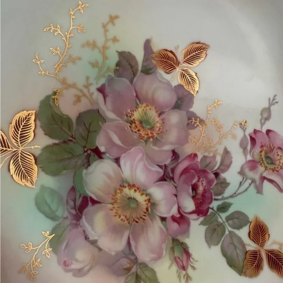 1940'S SCHUMANN - BAVARIAARZBERG DESERT ROSE 12 CHOP PLATE GERMANY